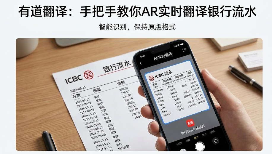 有道翻译如何翻译银行流水